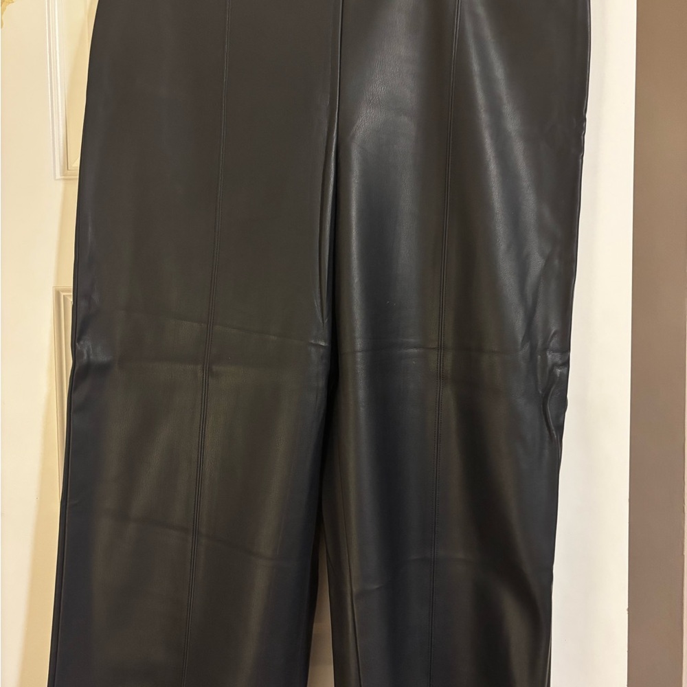Ann Taylor Faux Leather Wide Leg Pants